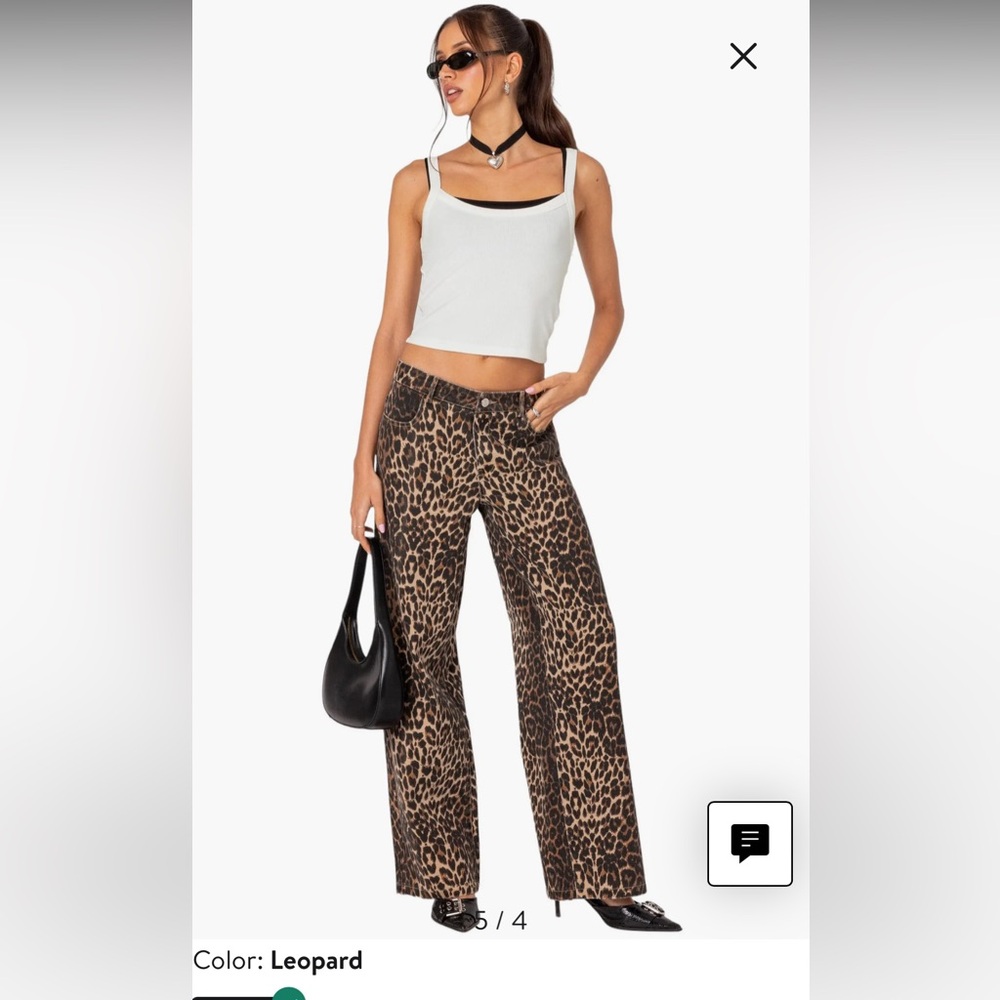 Leopard Print Edikted straight leg jeans XL (fits 10-12)